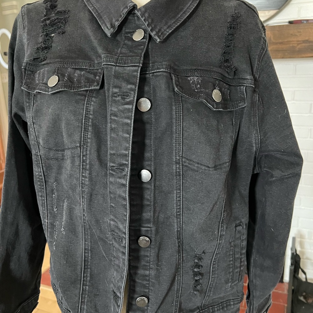 Haute Curve black distressed denim jacket